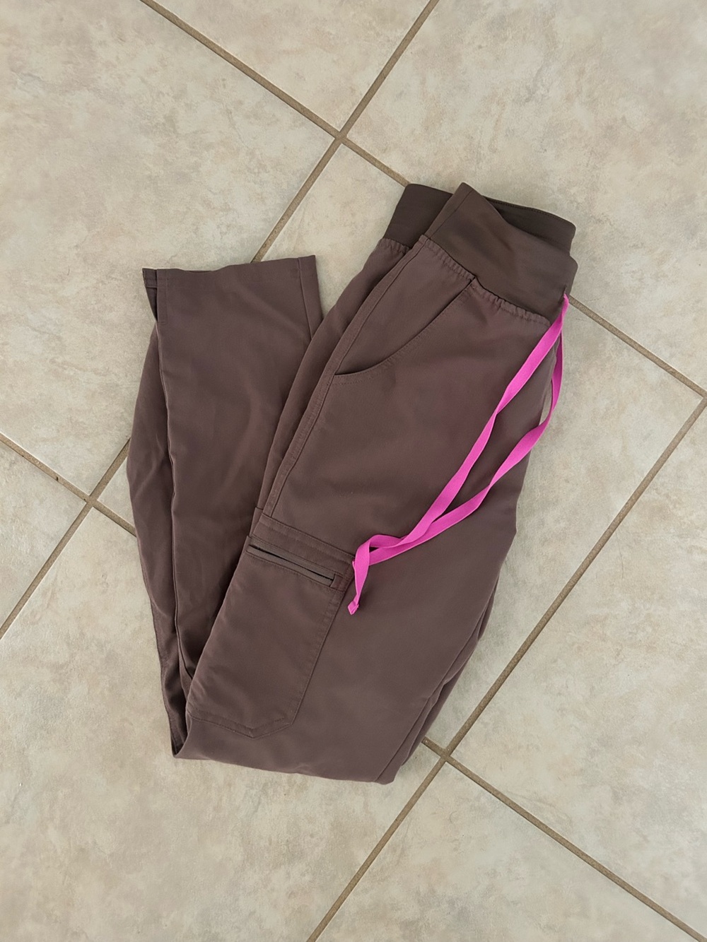 Figs XXS Yola High Waisted Pants Smokey Taupe